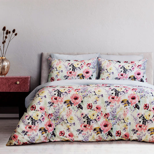 Quilt Cover Set Holly Printed Floral King - Ardor