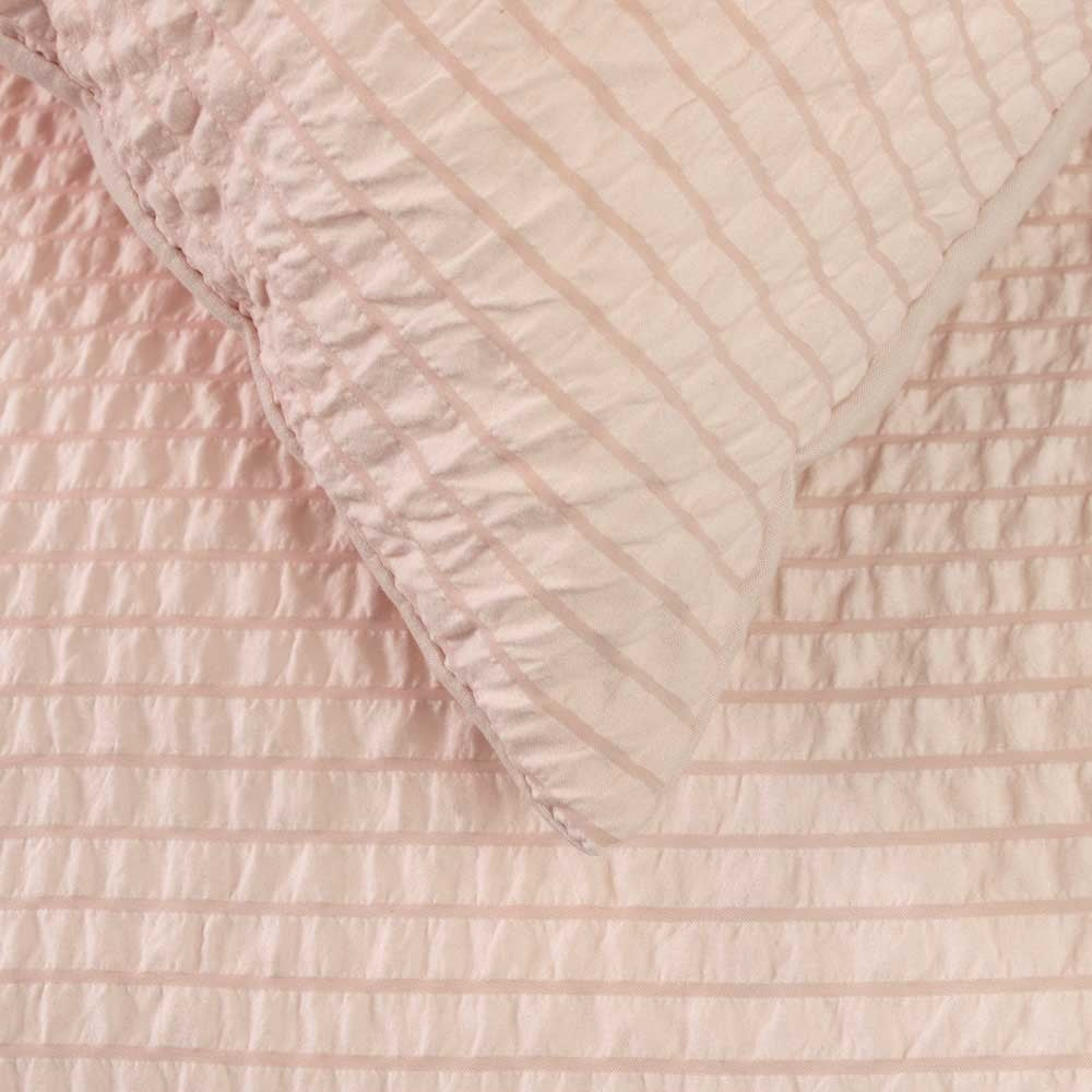 Ardor Ingrid Blush Seersucker Stripe Quilt Cover Set - King