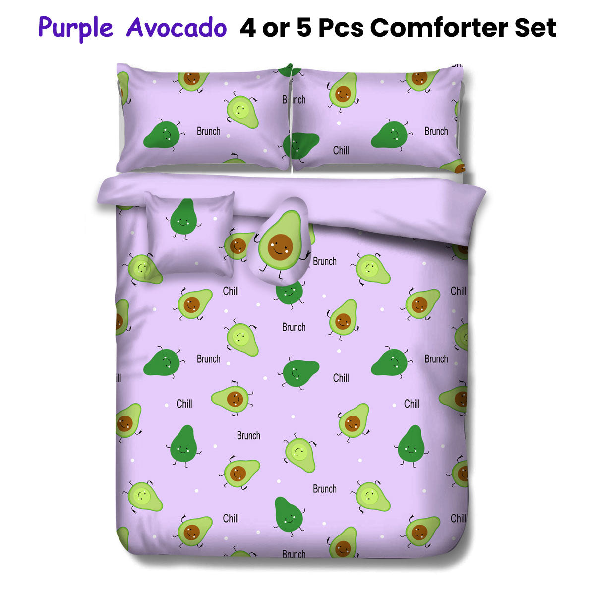 Comforter Set Ramesses Purple Avocado Kids Adventure 5 Pcs - Double