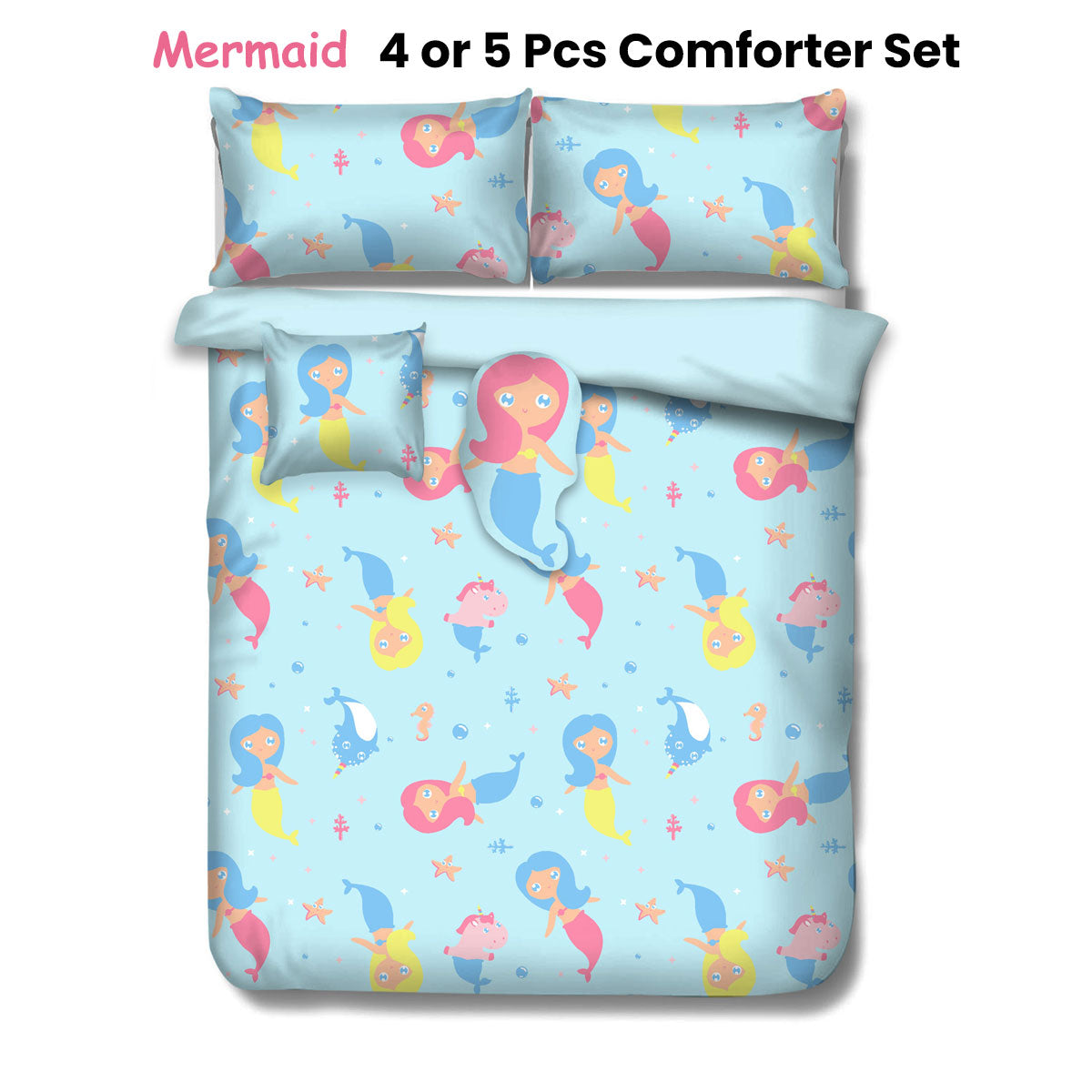 Comforter Set Ramesses Mermaid Kids Adventure 5 Pcs - Double