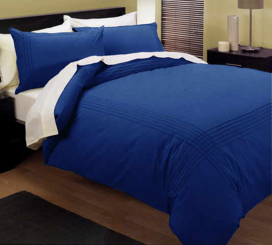 Kingtex Pintuck Quilt Cover Set Queen - Blue
