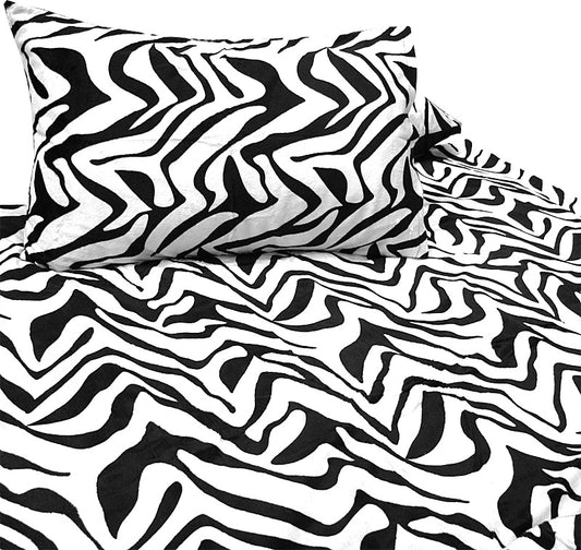 Shangri-La Printed Faux Fur Quilt Cover Set Queen - White Tiger