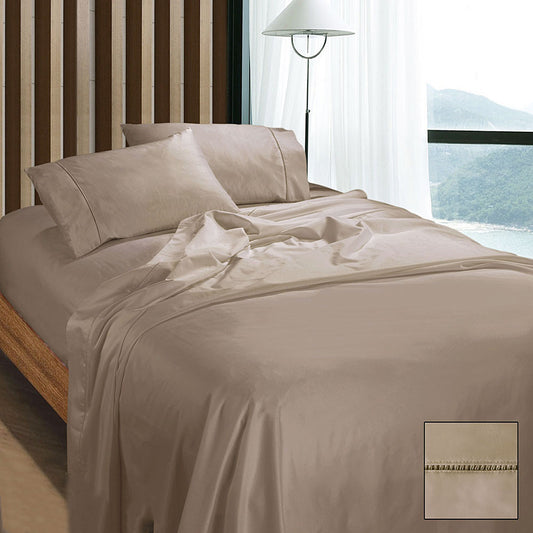 Ramesses 1100TC Egyptian Cotton Sateen Sheet Set Queen - Doeskin