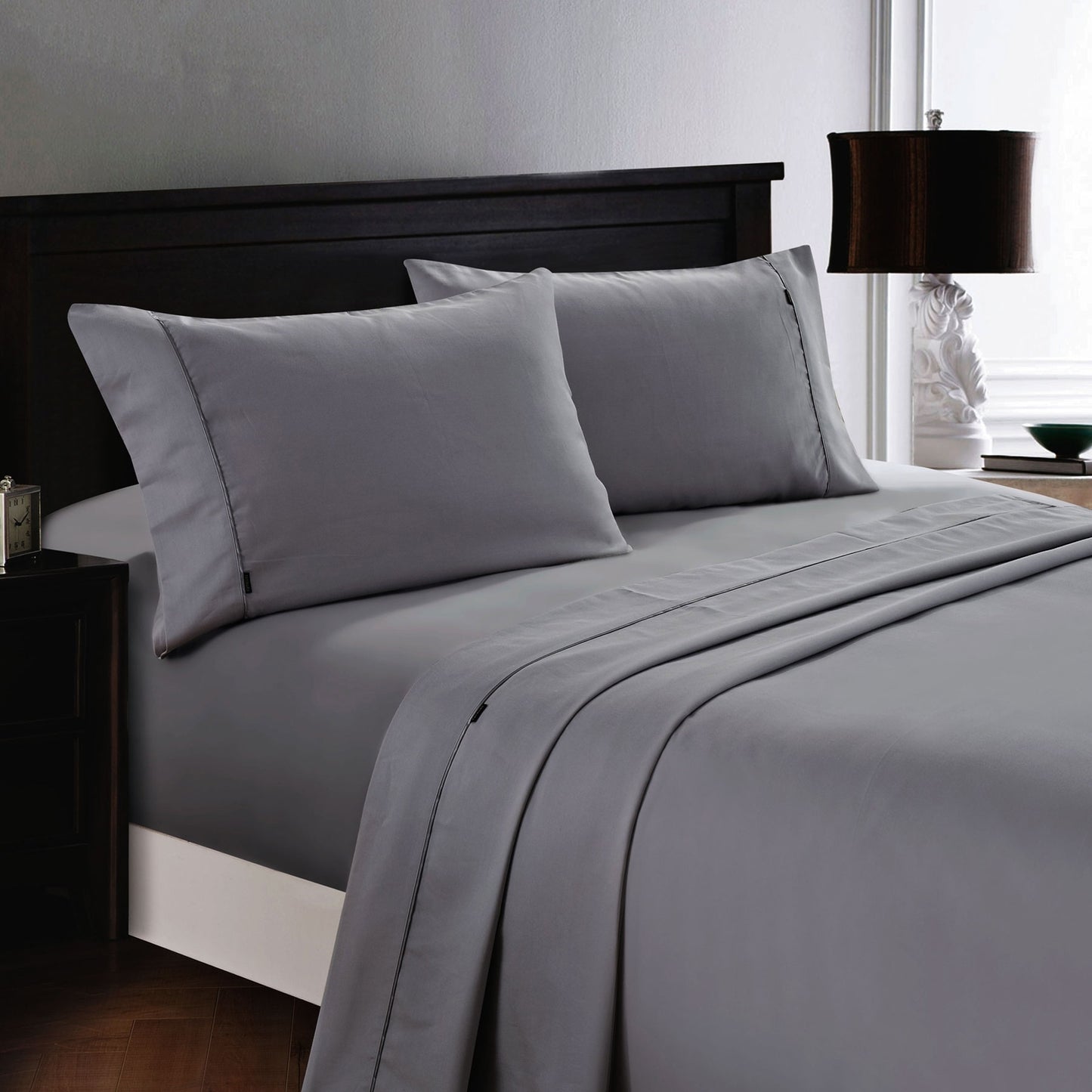 Deluxe Cotton Rich Sheet Set 1200TC Charcoal King Single