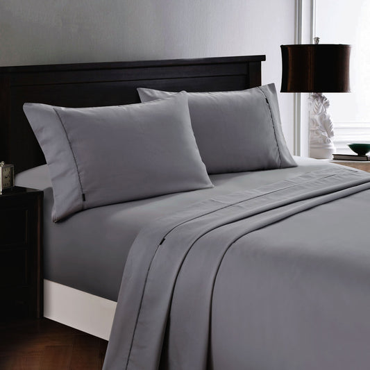 Deluxe Cotton Rich Sheet Set 1200TC Charcoal King Single