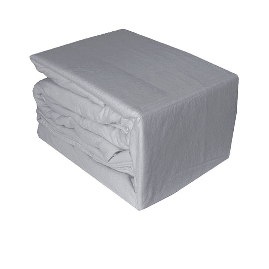 Egyptian Cotton Flannel Sheet Set Ramesses - Silver Single