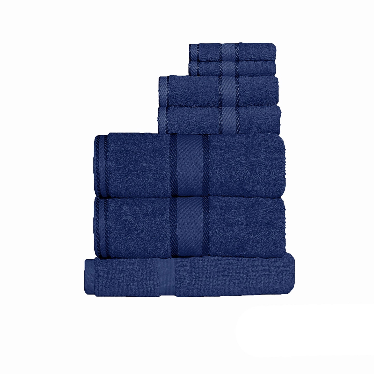 Kingtex 550gsm Cotton 7-Piece Towel Set - Navy