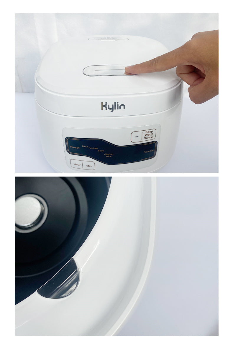 Rice Cooker Kylin Multi-Function 4 Cups Ceramic Pot 2L White AU-K1020