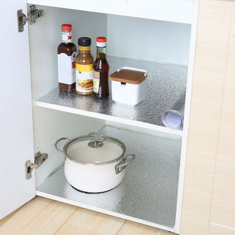 Aluminum Foil Sticker Self-Adhesive Oil-Proof Waterproof Kitchen Cabinet Wall - 40x500cm