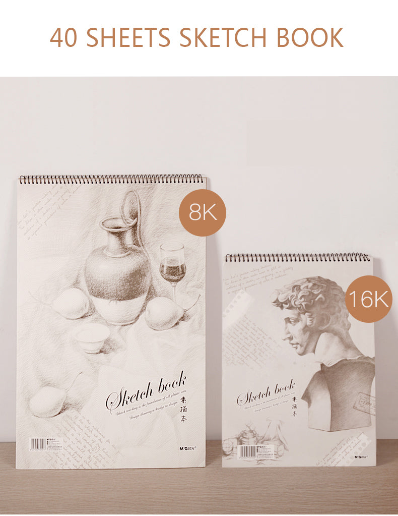 Sketch Pad 40 Sheets Artist Drawing Painting Art Paper with Thick Baseboard (41.8x27.8cm)