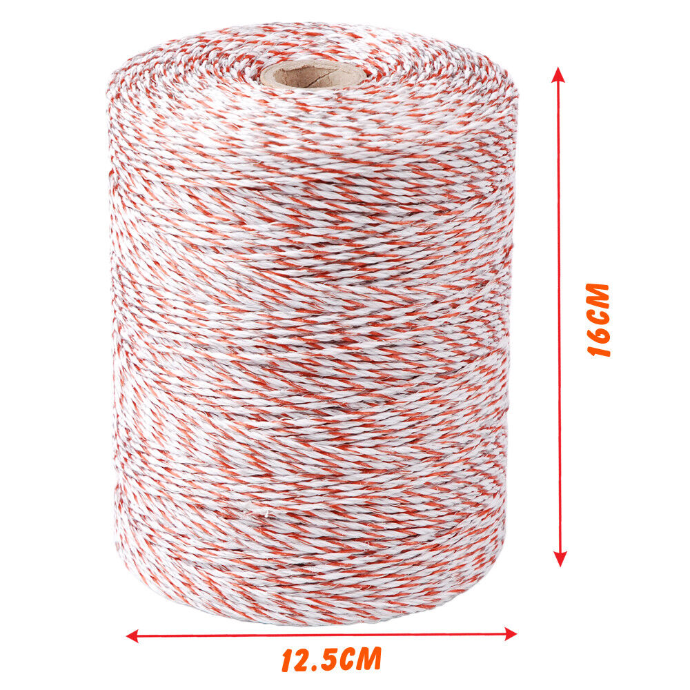 500m Polywire Fence Roll Stainless Steel Poly Wire Energiser Insulator