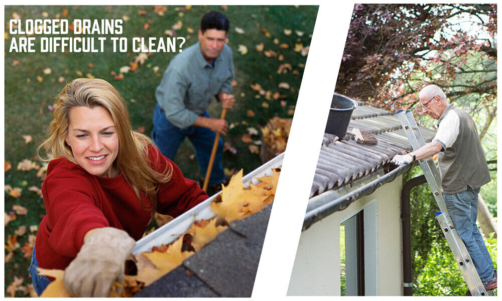 Gutter Brush Roof Leaf Guard 98x10cm 12x Heavy Duty Twigs Filter Home Garden