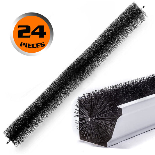 Gutter Brush Roof Leaf Guard 98x10cm 24Pc Heavy Duty Twigs Filter Home Garden