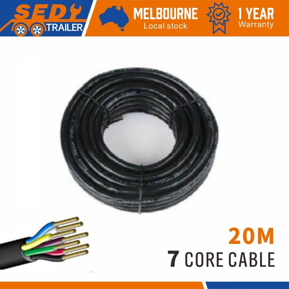 Trailer Cable Automotive Boat Truck Coil V90 PVC 20M x 7 Core Wire