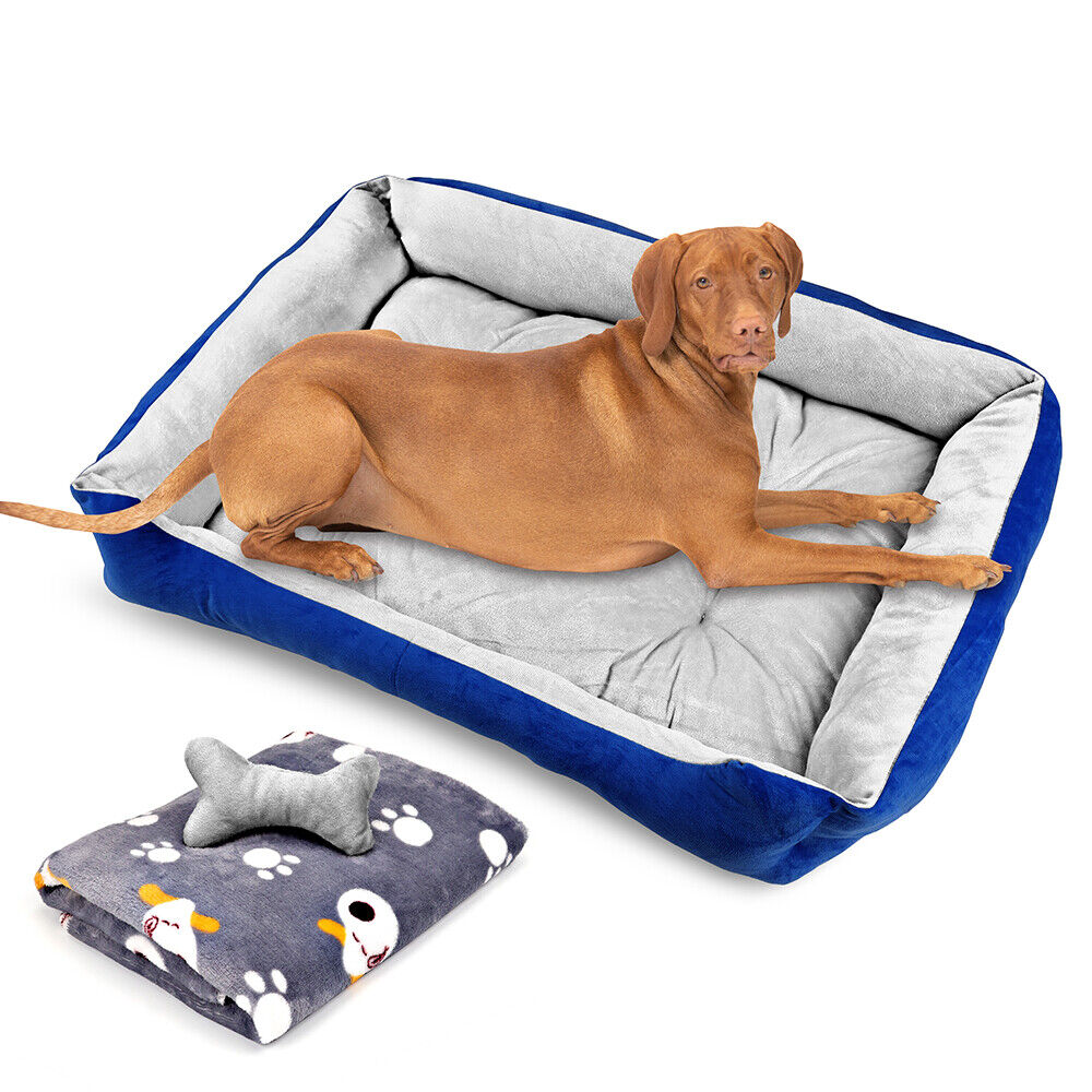 VaKa Dog Bed Navy Extra Large Pet Cat Floor Mat Sleeping Cave Washable - 29703