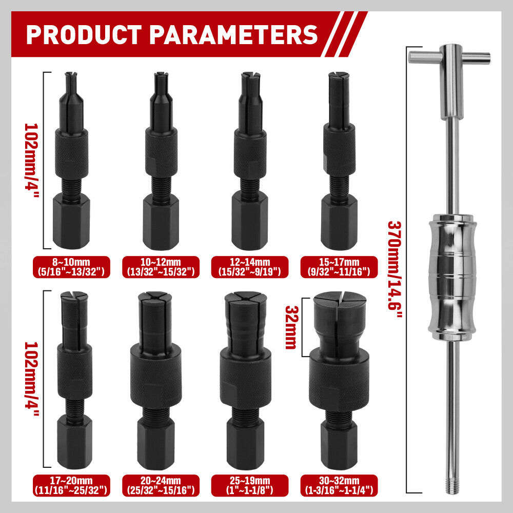 SEDY 9Pcs Inner Bearing Puller Set Slide Hammer Internal Blind Hole Remover Tool