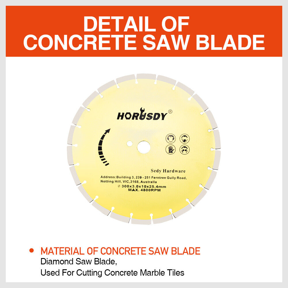 300mm/12" Concrete Saw Blade Masonry Cutting Disc Circular Diamond Stone Cutter