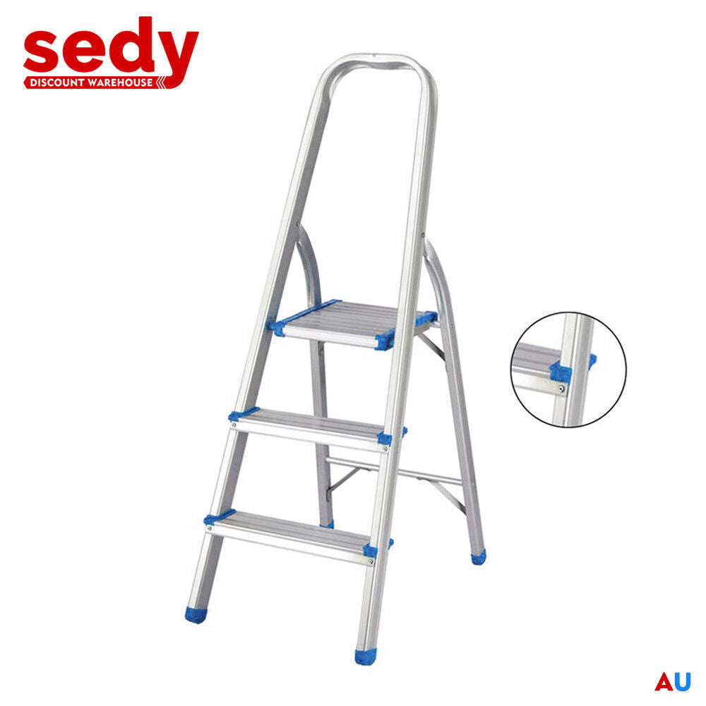 Folding Aluminium Ladder 3-Step - Multi-Purpose Home Office Shop