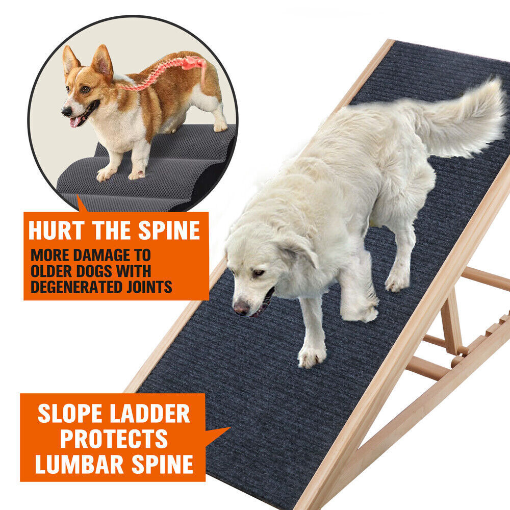 Dog Pet Ramp VaKa 70cm Foldable Adjustable Height Dogs Stairs for Bed Sofa - 82006