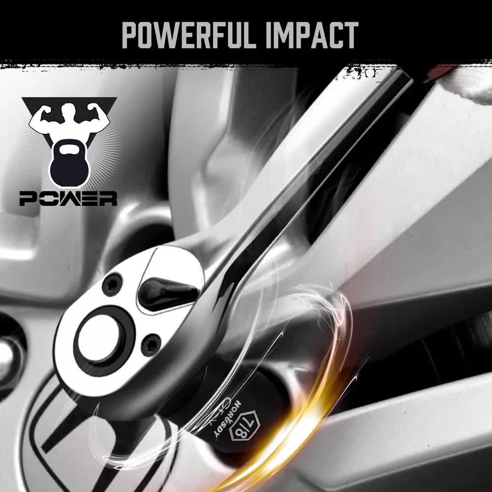 Deep Impact Socket Set 18Pc Imperial SAE Extension Flexible Adaptor 1/2" Drive