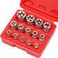 SEDY 14-Piece E-TORX Star Socket Set, 1/4" 3/8" 1/2" Drive, Female External Star Torque Socket Set, E4 - E24