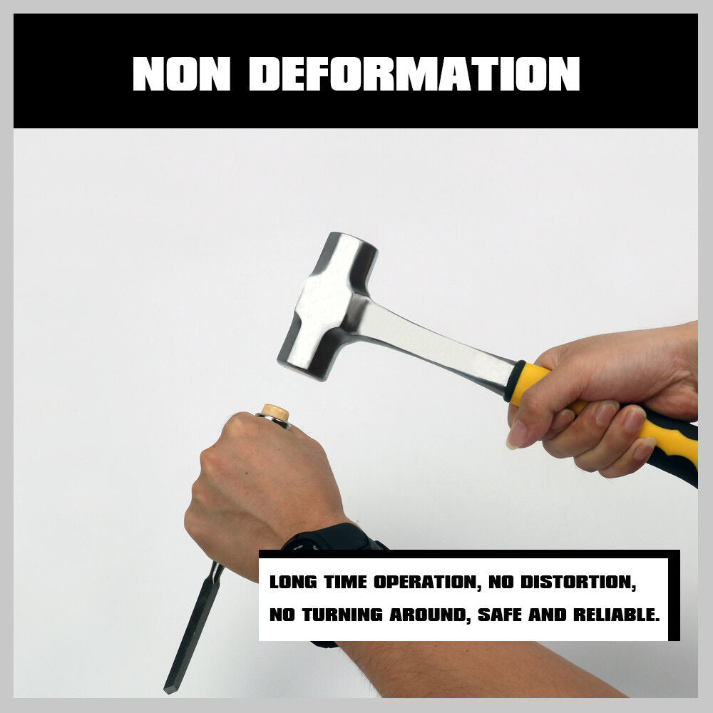 Steel Hammer Set 2LB+3LB Double Octagonal Solid Forged Rubber Grip Handles