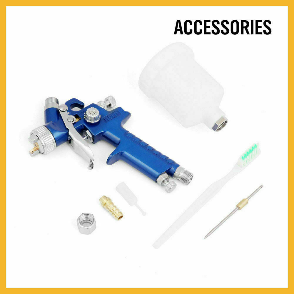 Gravity Mini HVLP Spray Gun 125mL 0.8mm Air Nozzle Low Pressure Painting Sprayer