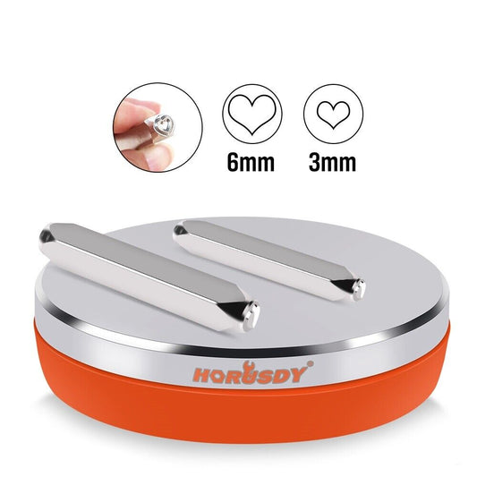 Steel Bench Block Jewelry Stamping Tool Mirror Polishing 3" Round with 2 Punches