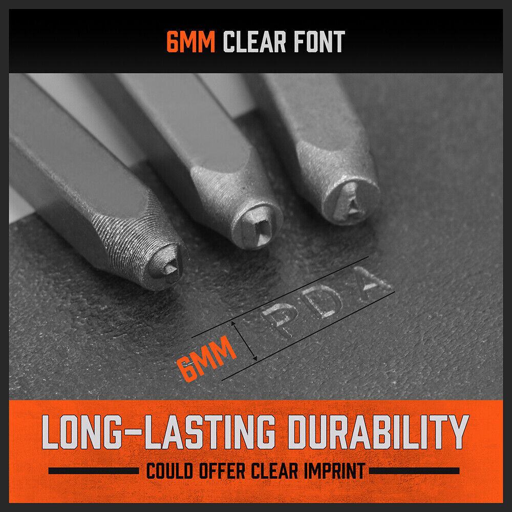 Letter Stamp Set 37Pc 6mm Capital Punches Metal Plastic Wood Leather