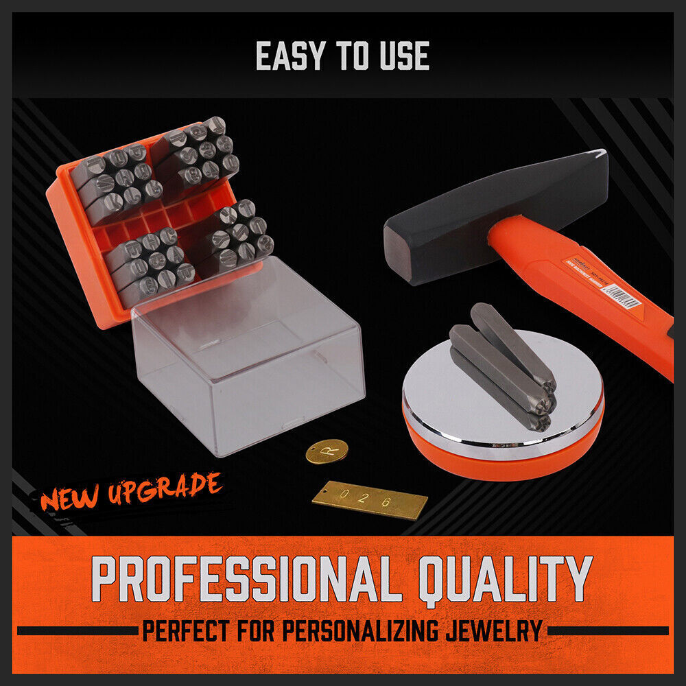 Letter Stamp Set 37Pc 6mm Capital Punches Metal Plastic Wood Leather