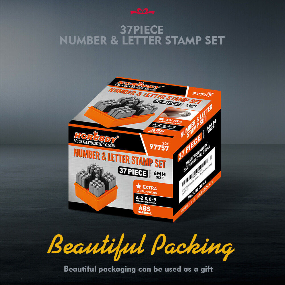 Letter Stamp Set 37Pc 6mm Capital Punches Metal Plastic Wood Leather