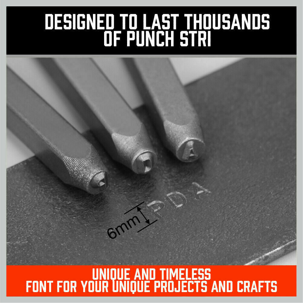 Letter Stamp Set 36Pc 6mm Capital Letters Punches Metal Plastic Wood Leather