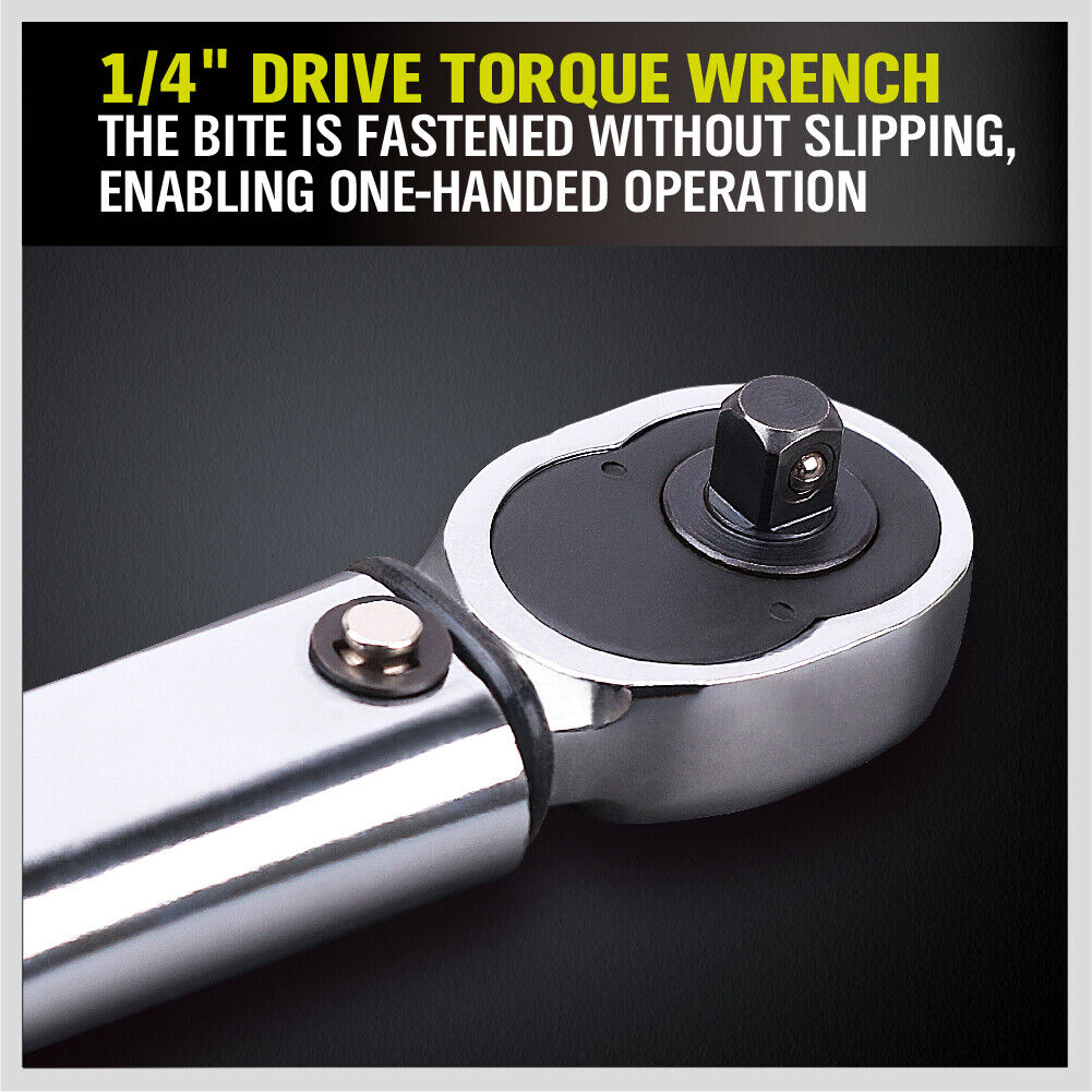 Torque Wrench Click 1/4" Drive Adjustable Hand Ratchet Spanner 5-25NM Repair