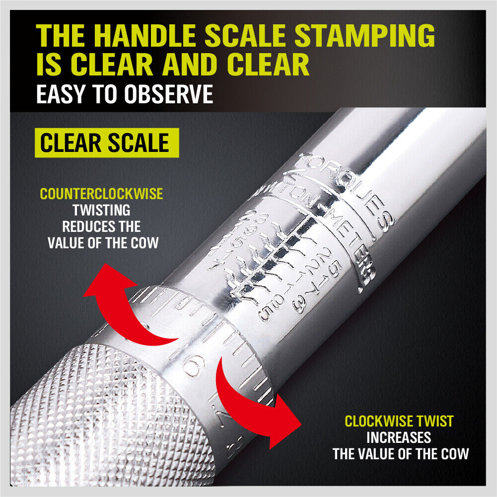 Torque Wrench Click 1/4" Drive Adjustable Hand Ratchet Spanner 5-25NM Repair