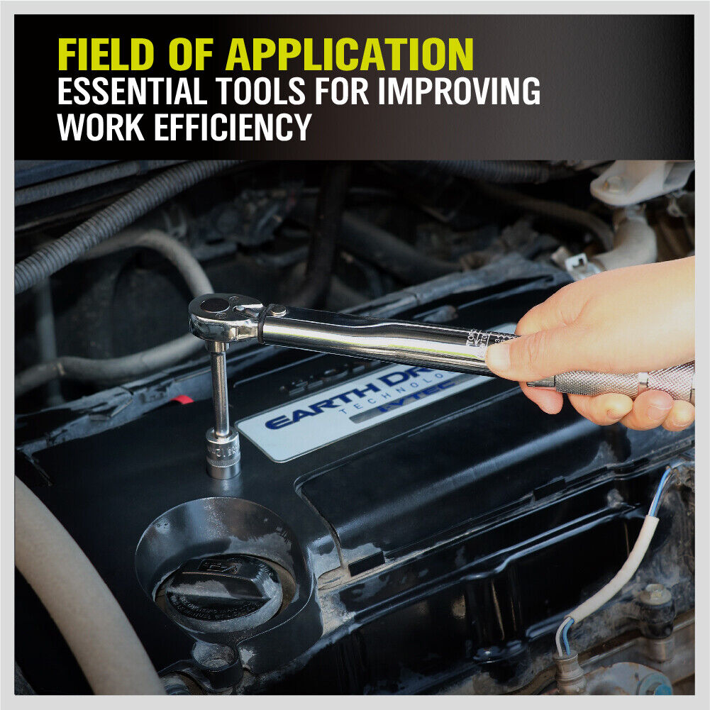 Torque Wrench Click 1/4" Drive Adjustable Hand Ratchet Spanner 5-25NM Repair