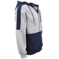 Men's Adult Full Zip Hoodie Jumper Active Two-Tone Jacket Coat Sports Zip Pocket, Navy, L
