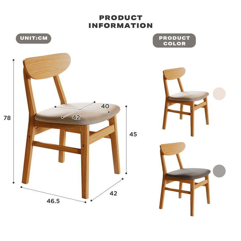 Dining Chairs Kitchen Chair Natural Wood Fabric Cafe Lounge Chairs