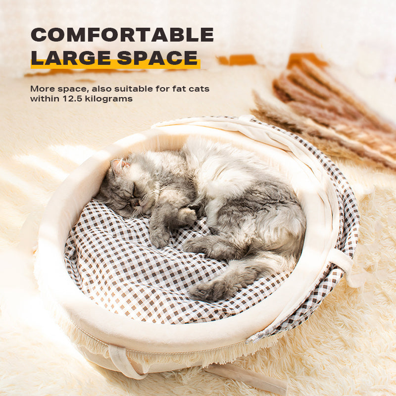 Pet Cat Bed Plush Cave Sleeping Nest Tent Soft Warm House