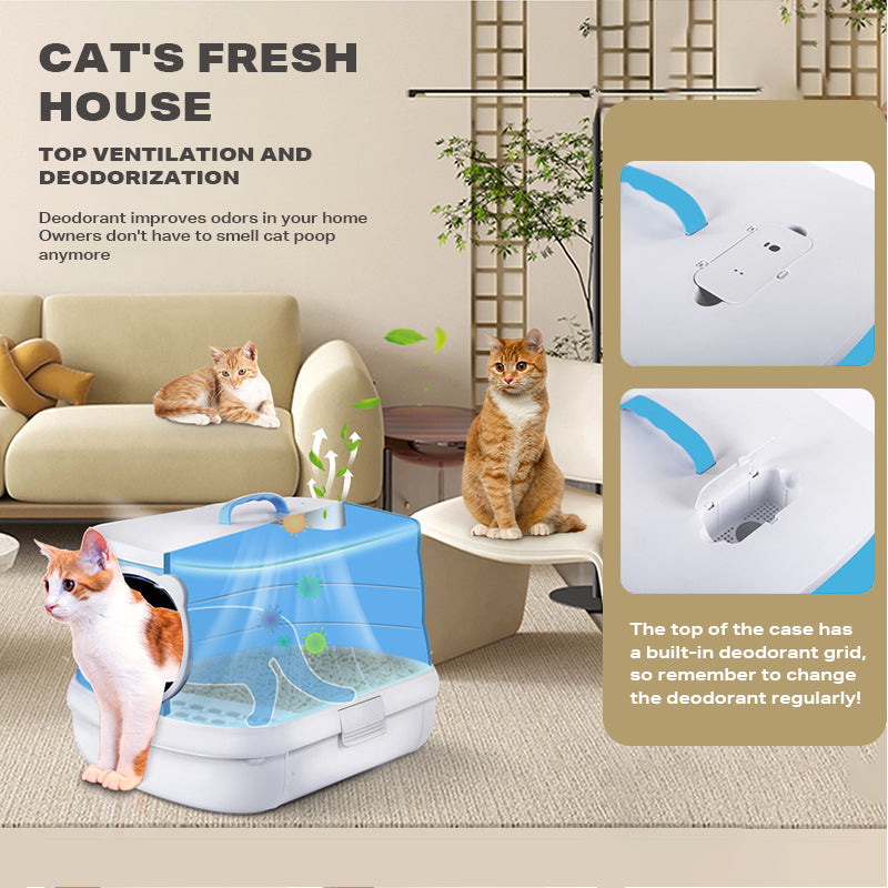 Cat Litter Box Large Foldable Plastic Toilet Easy Cleaning