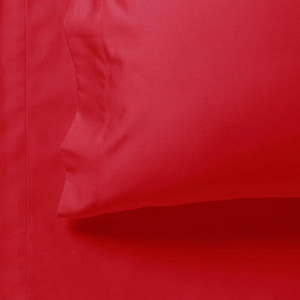 1000TC Ultra Soft Fitted Sheet & Pillowcase Set - King Single Size Bed - Red