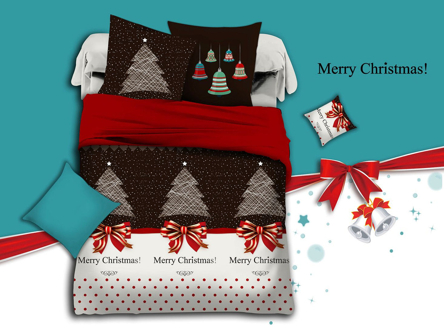 Quilt/Duvet Cover Set Merry Christmas King Size