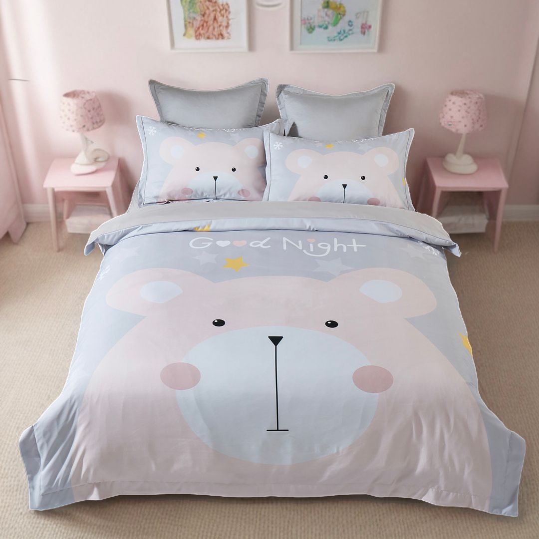 Bear Kids Quilt Cover Set - Single Size