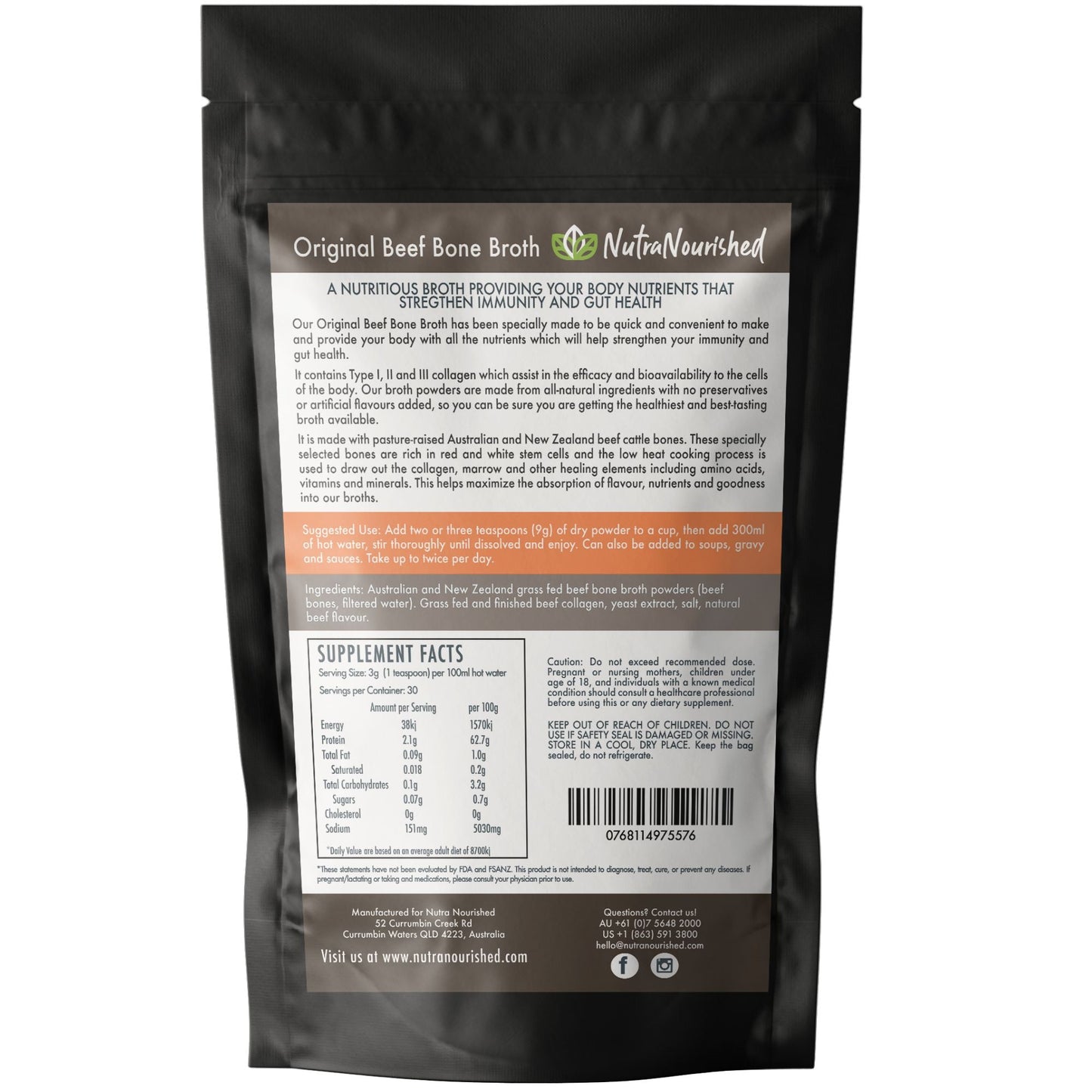 Bone Broth Beef - Premium Grass-Fed from AU/NZ - 90g