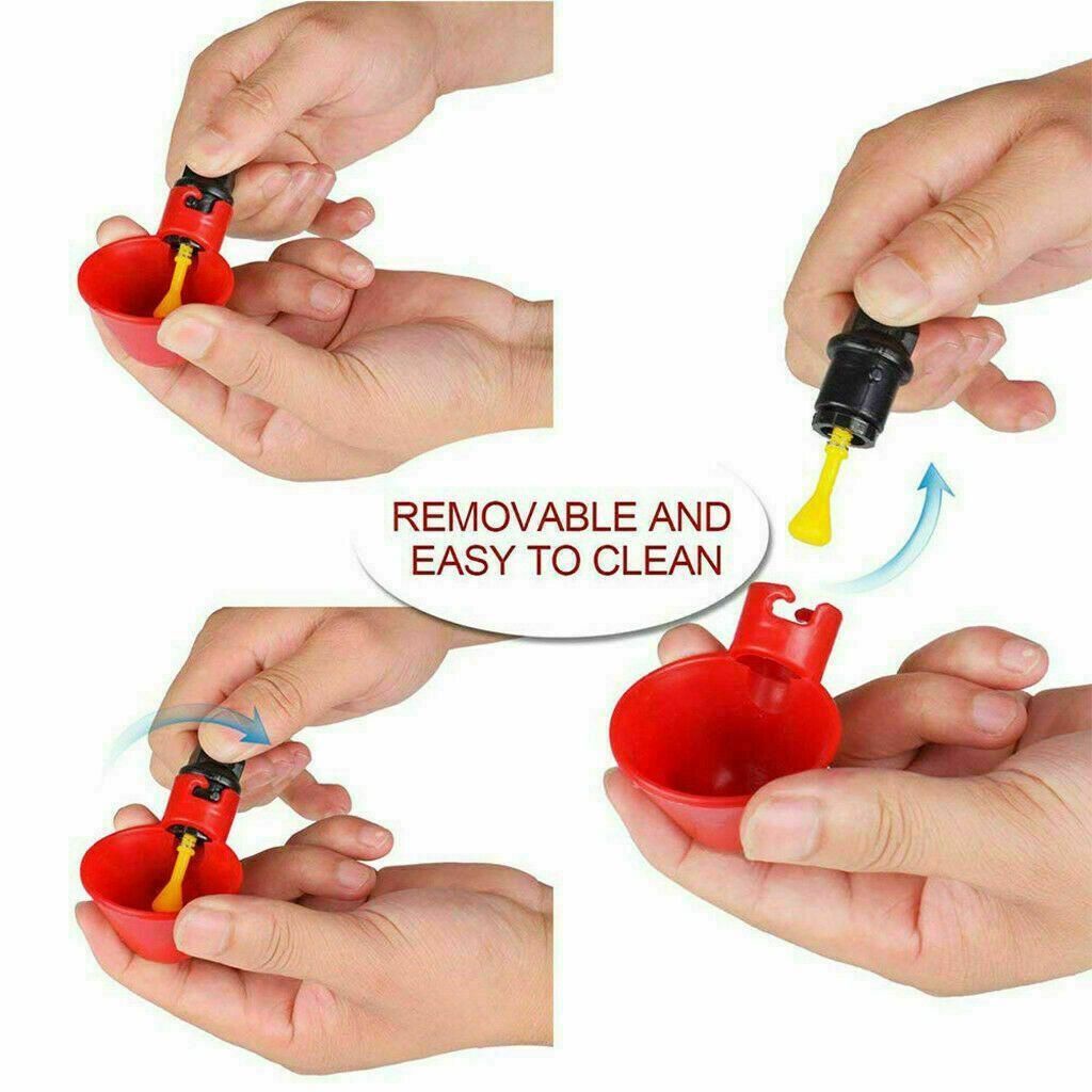 10 Pcs Automatic Poultry Waterer Cups for Chickens & Birds