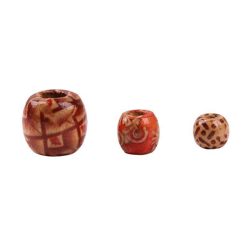 200Pcs Mixed Large Hole Boho Wooden Beads For Macrame European Charms Diy Crafts