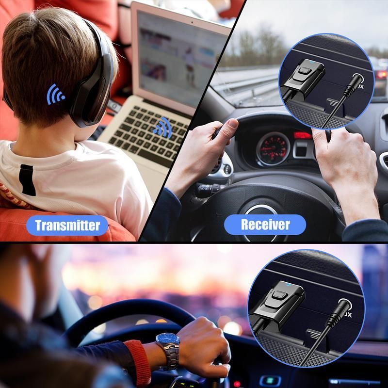 2 in 1 Bluetooth 5.0 USB Audio Transmitter Receiver with 3.5mm AUX Adapter