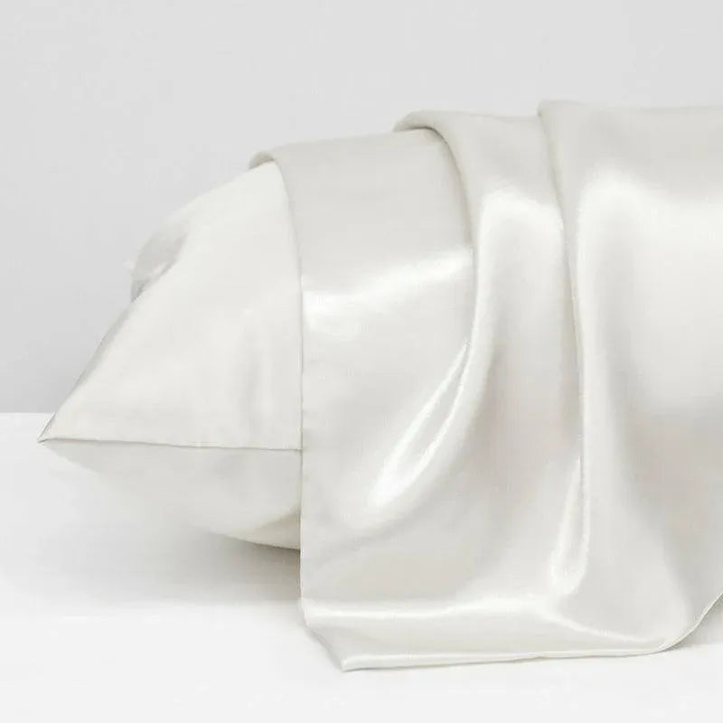 2 Pack Satin Pillowcases Luxury Soft Cushion Covers Bedroom Home Decor - Light Blue