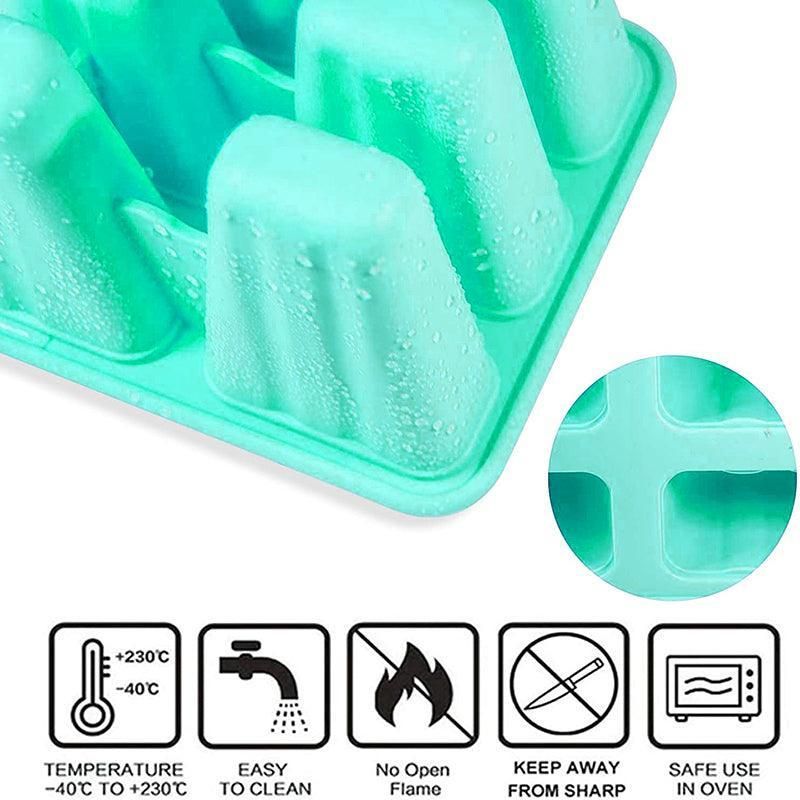 Silicone Ice Cream Mould Block Frozen Molds Icy Pole Jelly Popsicle - Green-4Grid