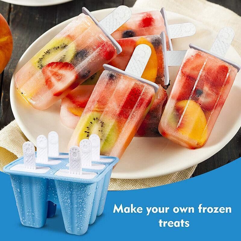 Silicone Ice Cream Mould Block Frozen Molds Icy Pole Jelly Popsicle - Green-4Grid
