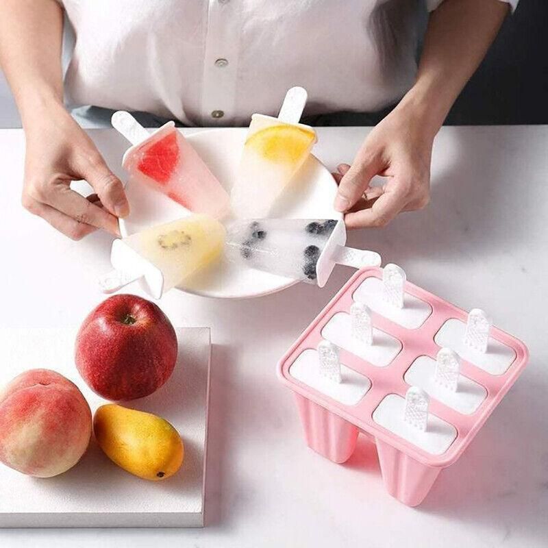 Silicone Ice Cream Mould Block Frozen Molds Icy Pole Jelly Popsicle - Green-4Grid